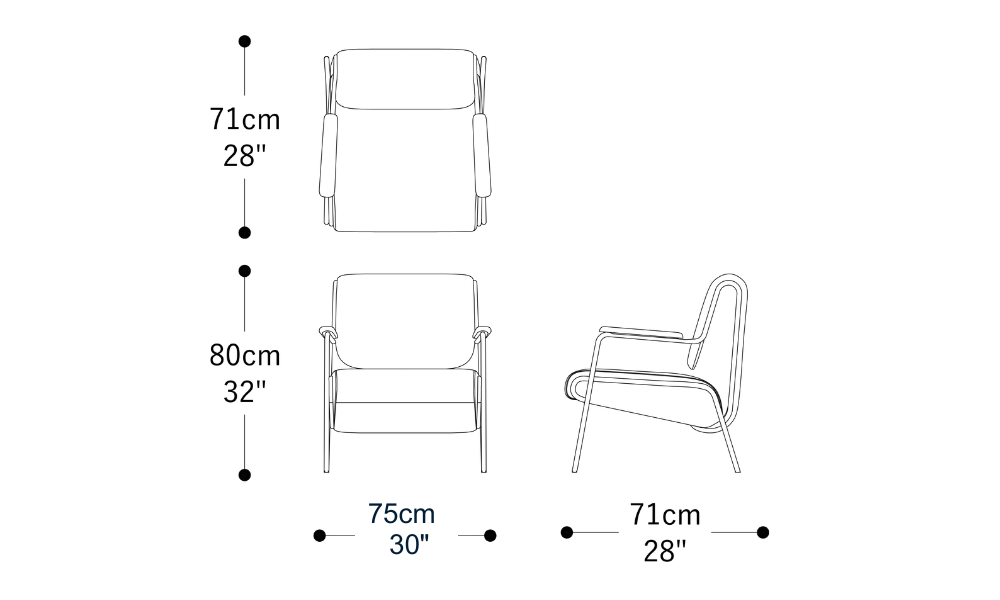 Image of the main dimensions of the product